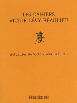 cover image of Les Cahiers Victor-Lévy Beaulieu, numéro 1